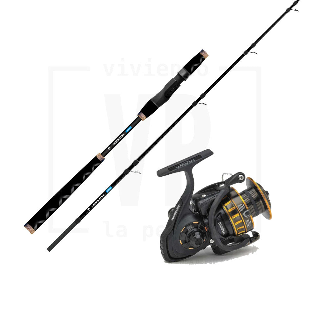Combo de Spinning Daiwa BG Black Gold y VP Constrictor