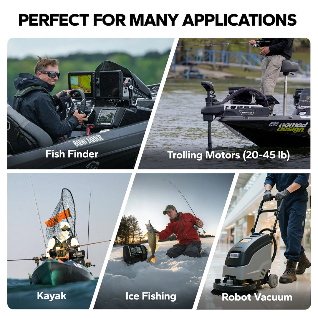 Batería LiTime 12V de 45Ah LiFePo4 para Motor de Trolling, Camping, Panel Solar