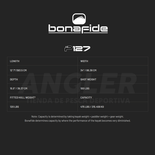 Kayak Bonafide P127 - Pedal de Propela para Pesca