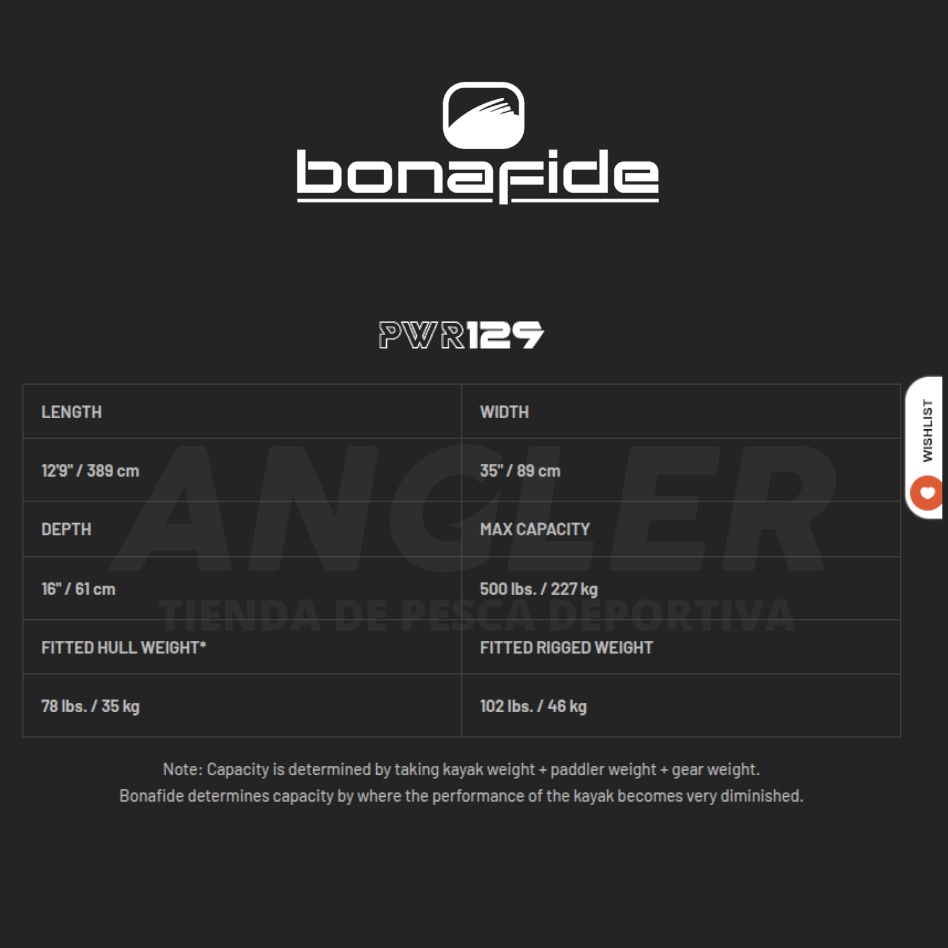 Kayak Bonafide PWR129 - Pedal de Remo con Opción de Motor