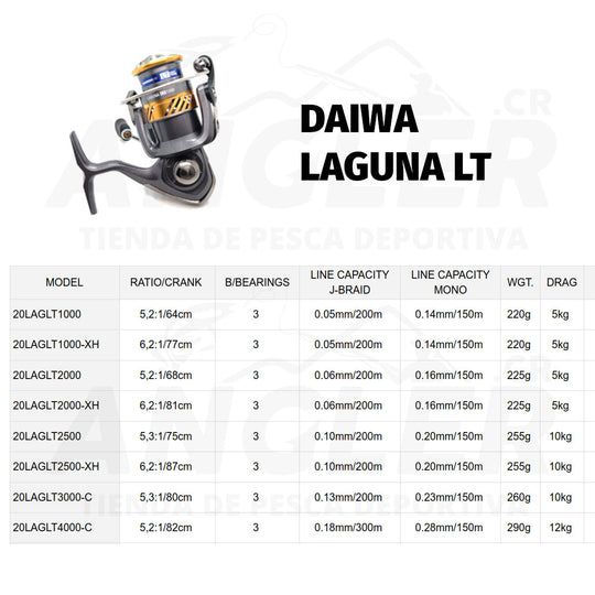 Carrete Daiwa Laguna LT en Spinning para Agua Fresca Súper Ligero