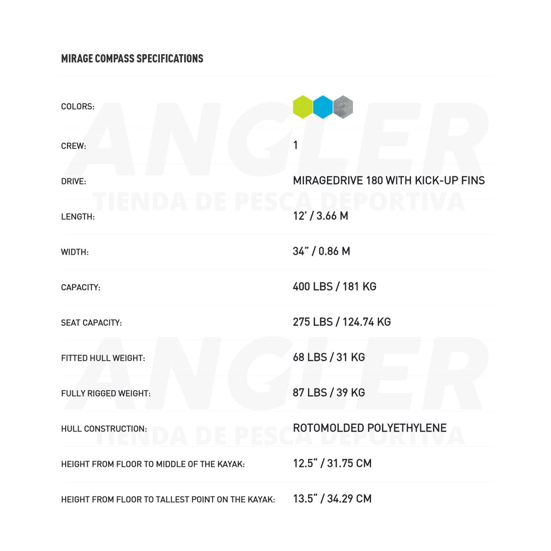 Kayak Hobie Mirage Compass con Mirage Drive 180º