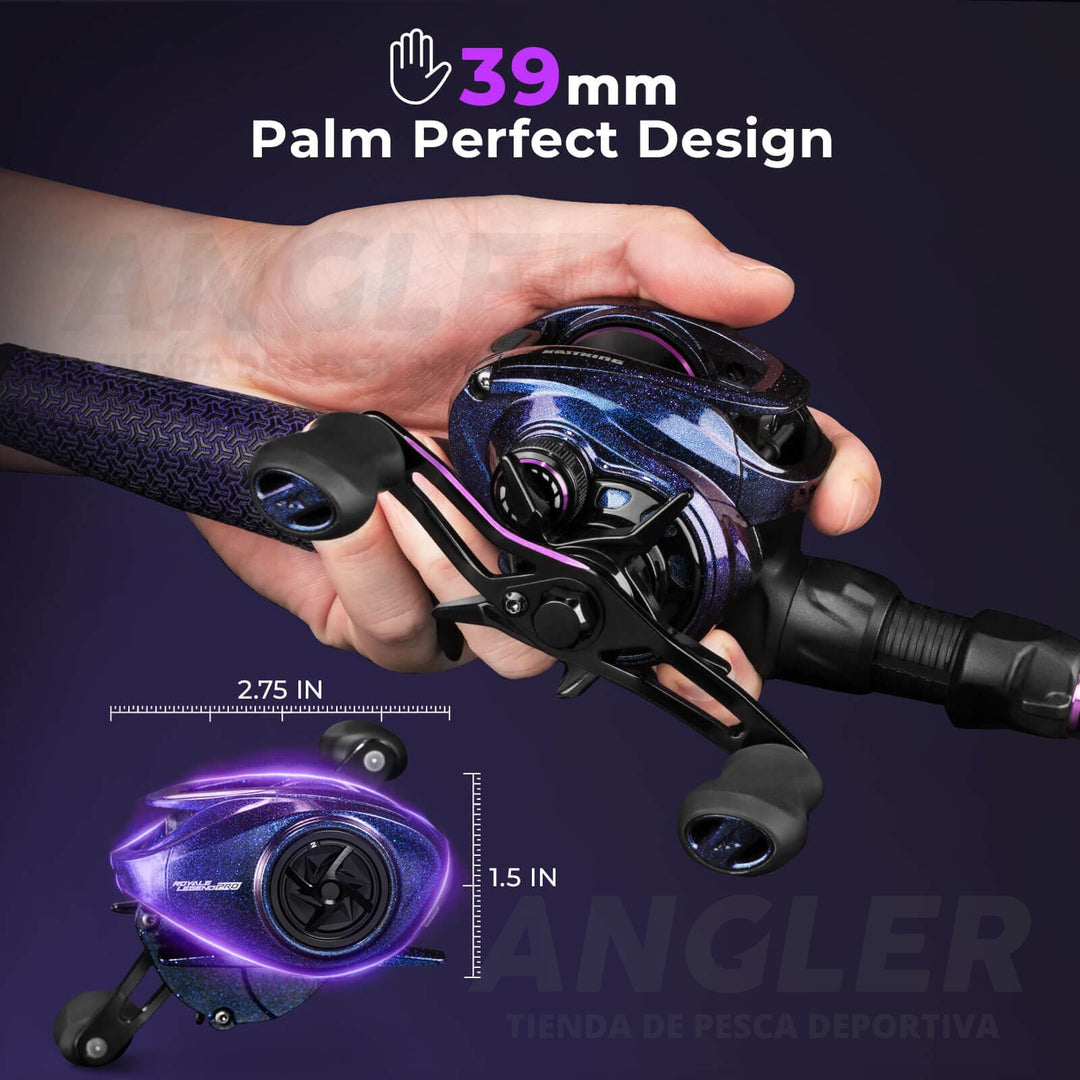 Carrete KastKing Royale Legend Pro para Baitcasting con Auto Mag Dual 16LB Drag