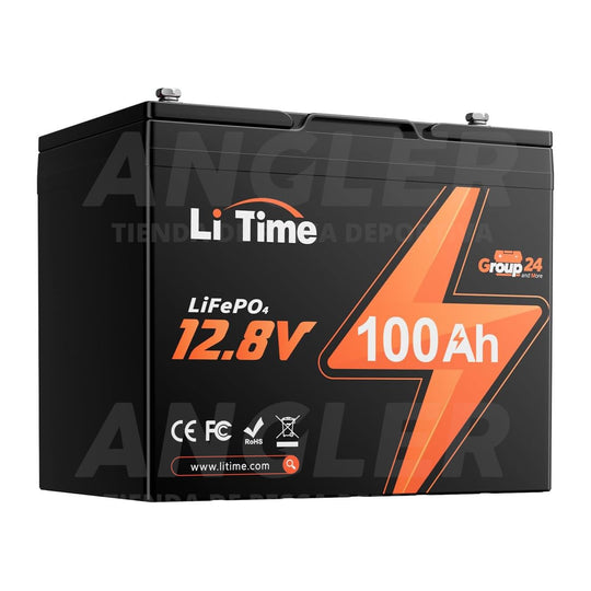 Batería LiTime 12V de 100Ah LiFePo4 para Motor de Trolling, Camping, Panel Solar