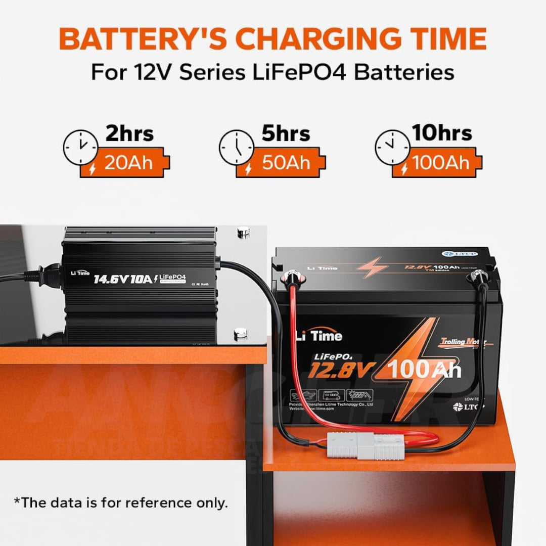 Cargador LiTime para Batería de Litio 10A 14.6V con Indicador LED