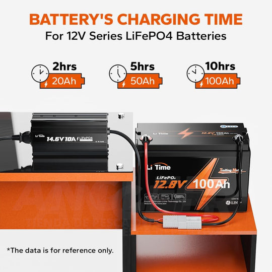 Cargador LiTime para Batería de Litio 10A 14.6V con Indicador LED