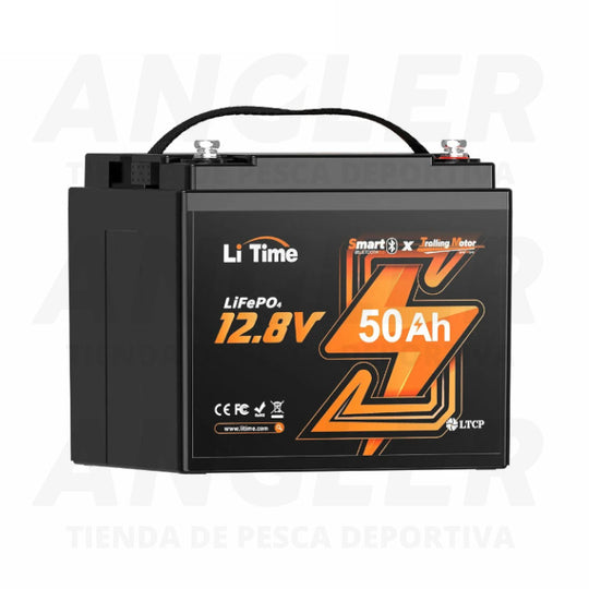 Batería LiTime 12V de 50Ah LiFePo4 Smart para Motor de Trolling, Camping, Panel Solar
