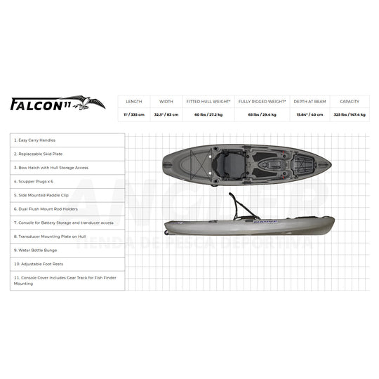 Kayak Native Watercraft Falcon 11 - Propulsión a Remo