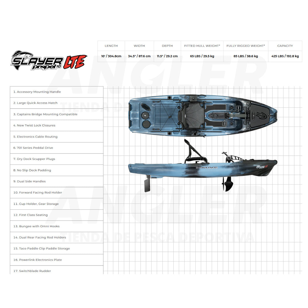 Kayak Native Watercraft Slayer 10 LTE - Propulsión a Pedal