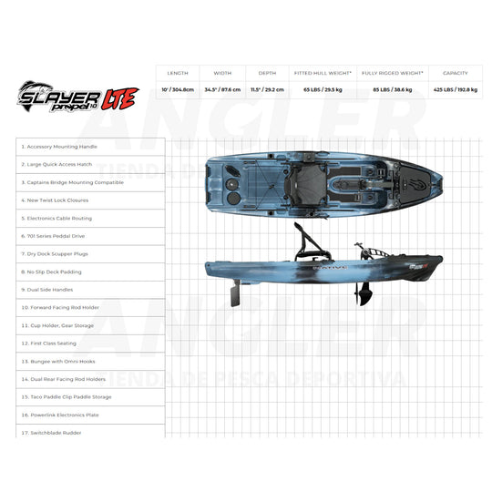Kayak Native Watercraft Slayer 10 LTE - Propulsión a Pedal