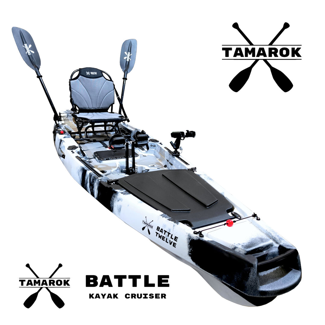 kayak de pesca a pedales Kayak de Pesca Tamarok Battle Cruiser con Pedales 100% Equipado