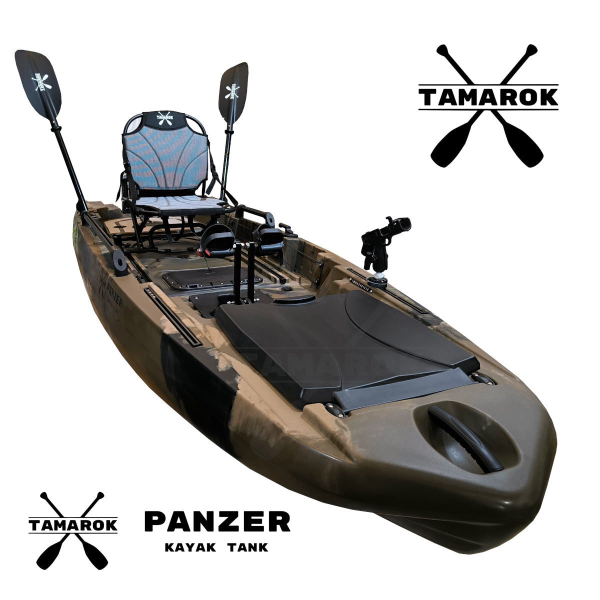 kayak de pesca a pedales Kayak de Pesca Tamarok Panzer Tank - Propulsión a Pedales o Motor