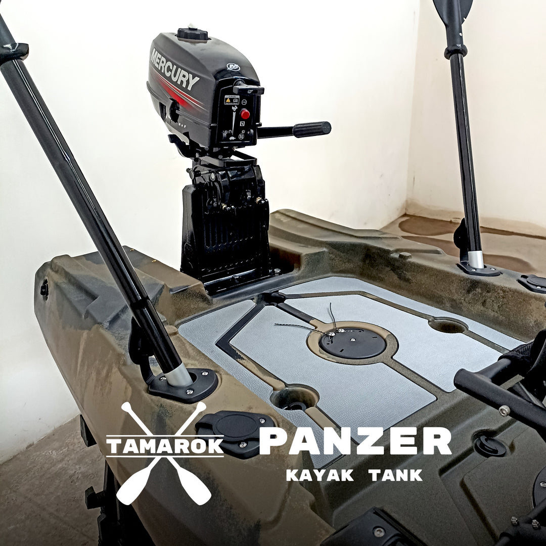 Kayak de Pesca Tamarok Panzer Tank con Pedales y Propulsión a Motor - 2da Gen