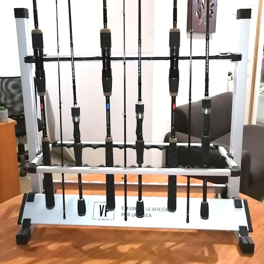 Rack para 24 Cañas de Pescar - Ligero, Portable, Estable y Ajustable