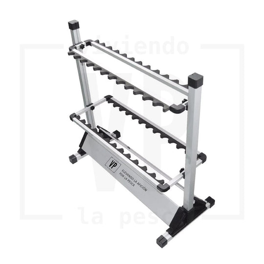 Rack para 24 Cañas de Pescar - Ligero, Portable, Estable y Ajustable