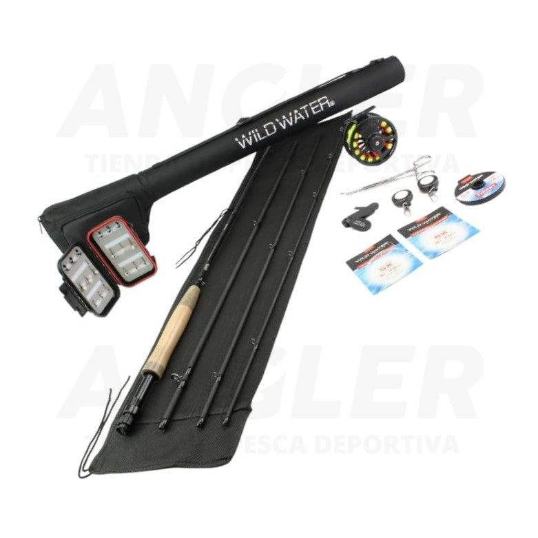 Combo para Fly Fishing Wild Water Deluxe 5/6wt en 9 pies con Moscas y Accesorios