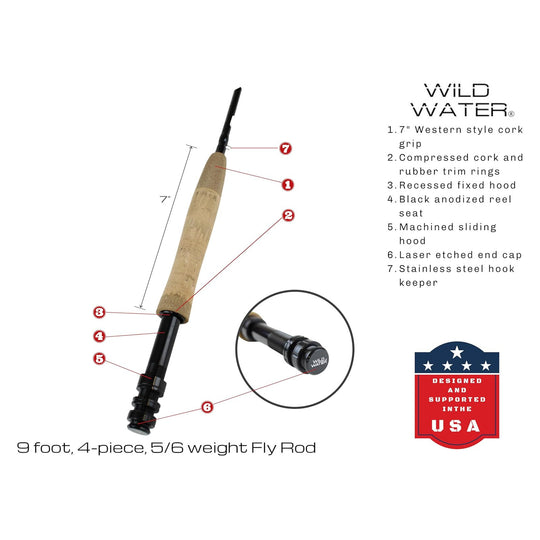 Combo para Fly Fishing Wild Water Deluxe 5/6wt en 9 pies con Moscas y Accesorios