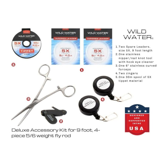 Combo para Fly Fishing Wild Water Deluxe 5/6wt en 9 pies con Moscas y Accesorios