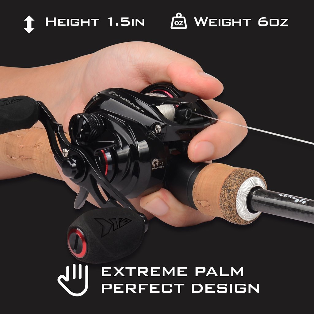 Carrete KastKing Spartacus II para Baitcasting Súper Ligero 8kg Drag - 5 Colores