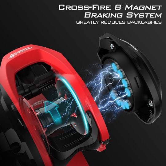 Carrete KastKing Royale Legend GT para Baitcasting - Rojo con Negro