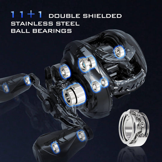 Carrete KastKing MegaJaws Elite de Baitcasting con Frenos AMB