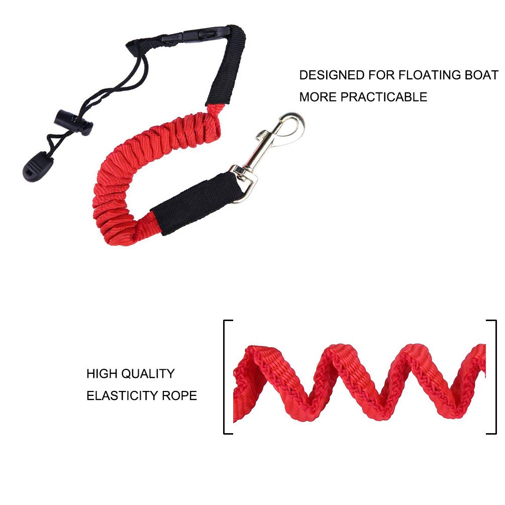 Cadena Correa Elástica Quick Snap Leash - Para Kayak y Bote - 2 uds