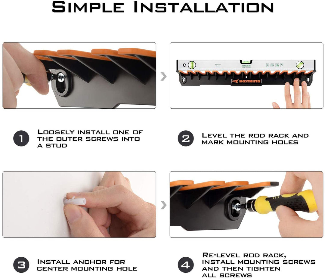 Rack de Pared KastKing para Cañas de Pescar