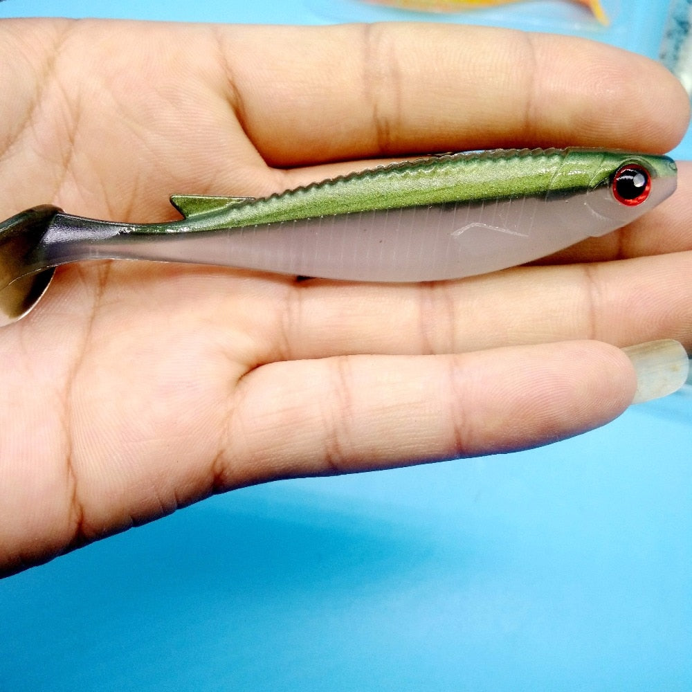 Señuelo Noeby Suave Minnow Shad Ojos Rojos - 10cm / 4 unidades