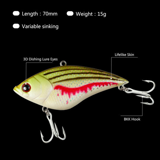 Señuelo Noeby Crankbait Lipless 7cm/15g con triples BBK