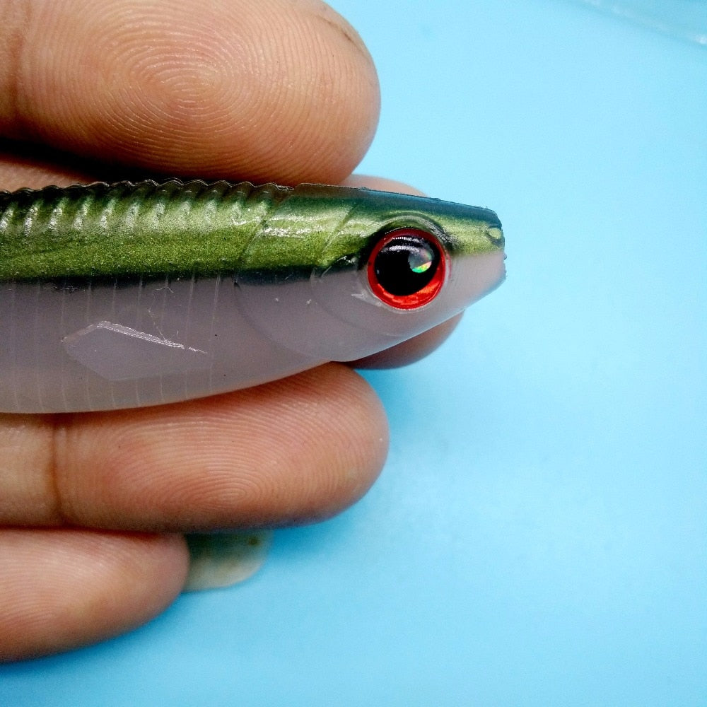 Señuelo Noeby Suave Minnow Shad Ojos Rojos - 10cm / 4 unidades