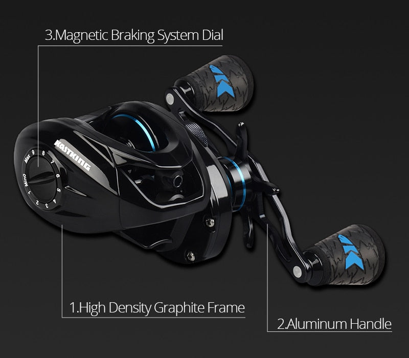 Carrete KastKing Crixus para Baitcasting - Dark Star 7.2:1