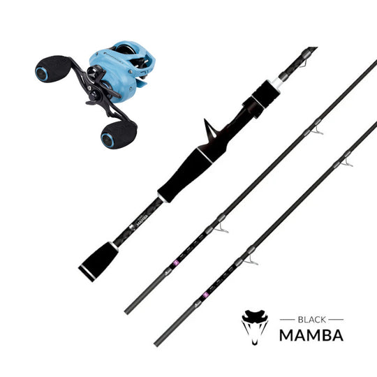 Combo de Baitcasting KastKing Spartacus II y VP Caña Black Mamba