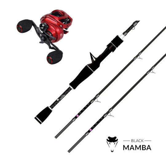 Combo de Baitcasting KastKing Spartacus II y VP Caña Black Mamba