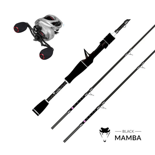 Combo de Baitcasting KastKing Spartacus II y VP Caña Black Mamba