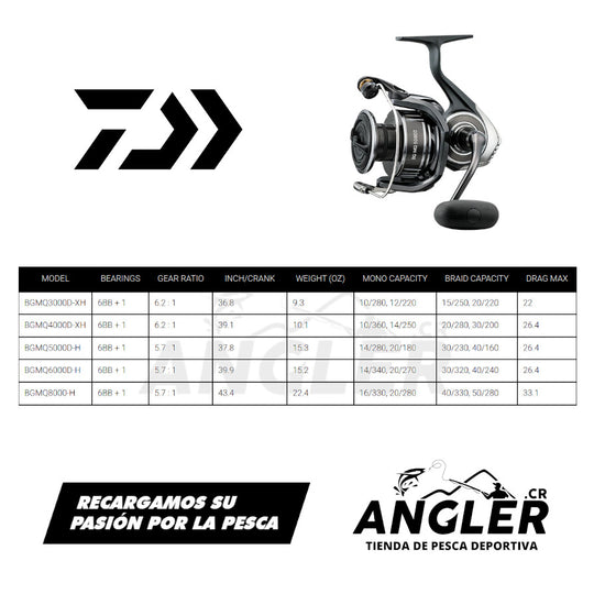 Carrete Daiwa BG MQ en Spinning - 26LB Drag, Más Moderno