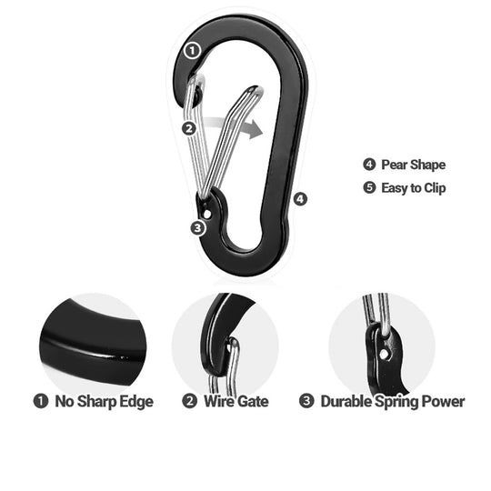 Mosquetón Quick Snap Carabiner Multipropósito - 3 unidades