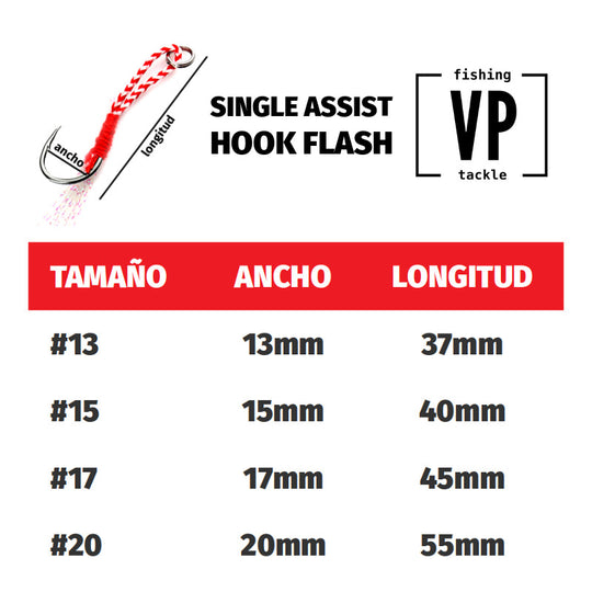 Anzuelo Asistente Sencillo Single Assist Flash para Jigging