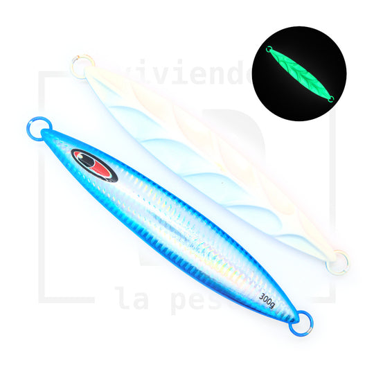 Señuelo VP Wave Jig para Jigging con Súper Glow en 100g, 200g y 300g