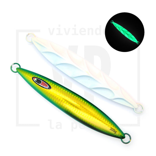 Señuelo VP Wave Jig para Jigging con Súper Glow en 100g, 200g y 300g