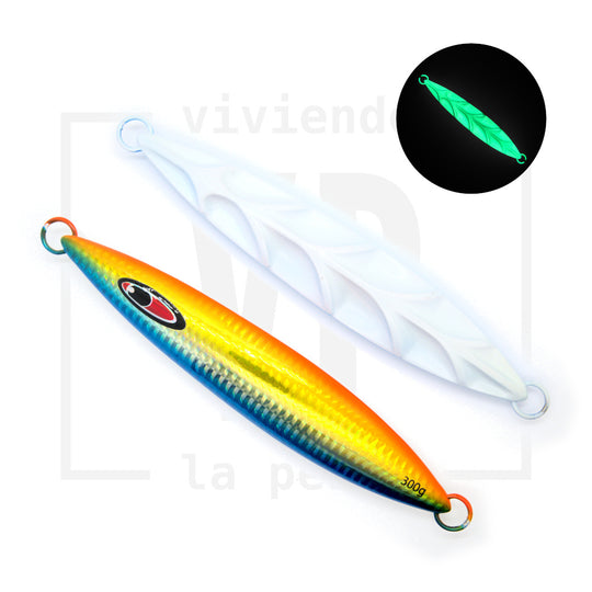 Señuelo VP Wave Jig para Jigging con Súper Glow en 100g, 200g y 300g